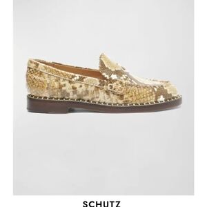 SCHUTZ Brown Flats with Textured Finish